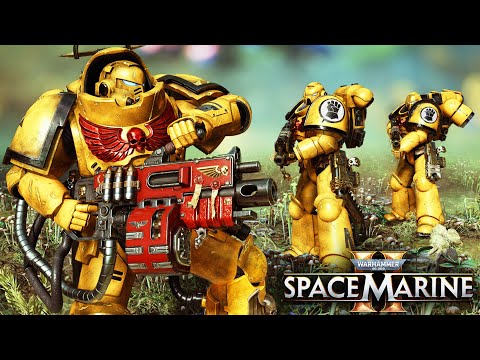 IMPERIAL FISTS SQUAD: Heavy Bolter Gameplay - Warhammer 40k: Space Marine 2 (4K, Mod)