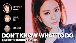 BLACKPINK - Don&#39;t Know What To Do (Line Distribution + Color Coded Lyrics)