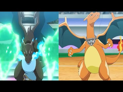 Pokemon Journeys  - Fighitng Between Mega Lizardon X  & Lizardon