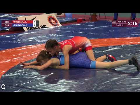 GOLD WW - 36 kg: A. KURYLENKA (BLR) v. V. KHAIDAROVA (RUS)
