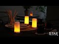 Star Trading LED-Kerzen Set Candle Diner Start Ø6.8 x 13 cm, Weiss, 5 Stk