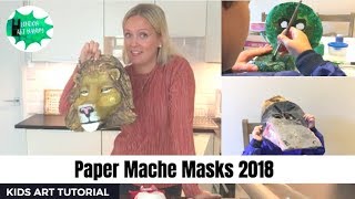 Kids trying out paper mache