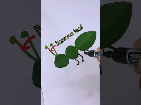 leaf art🍃 ant making #art #shorts #youtubeshorts #viral  #leafart