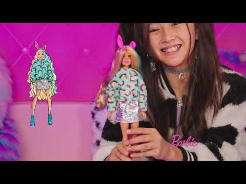 Mattel Barbės „Cutie Reveal“ minkštutėlis haskės siurprizų rinkinys, žiemos spindesio serija video