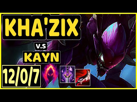 KHA'ZIX vs KAYN - 12/0/7 KDA JUNGLE GAMEPLAY - EUW Ranked GRANDMASTER