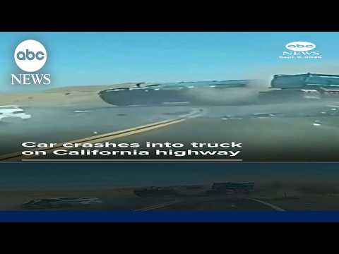 Car crashes into truck on California highway