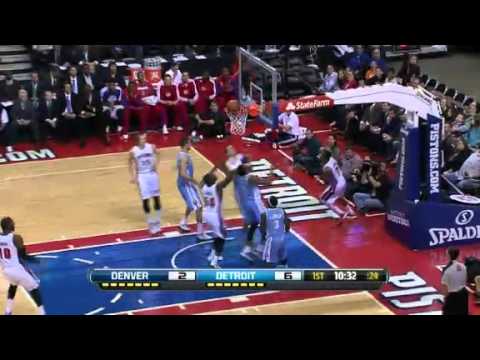 Brandon Knight Amazing Layup!!! | Nuggets vs. Pistons | 12/11/12