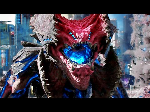 Dios Kaiju VS 3 Jaegers | Pelea Completa en Tokio de Titanes del Pacífico 2 🌀 4K