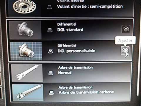 comment regler boite de vitesse gt5