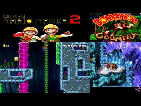 Crystal Caves - Donkey Kong Country 1 in Super Mario Maker 2