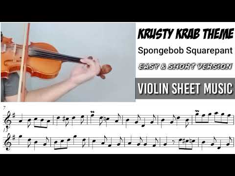 Free Sheet || Krusty Krab - Spongebob Squarepant || Violin Sheet Music