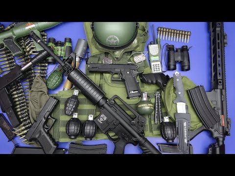 Military Guns & Equipment Toys !!!Realistic Airsoft Rifles Military Guns Toys