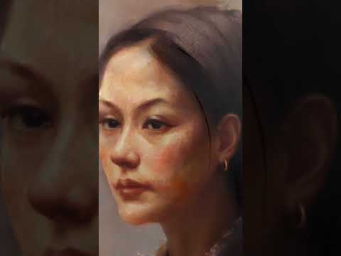 吕欣怿油画作品嫂子#人物肖像 #原创作品 Lv Xinyi's oil painting Sister in law #Portrait #OriginalWork 展开