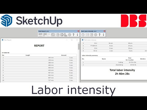 SketchUp Extension: Labor intensity - save report to excell