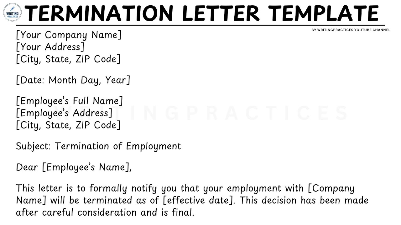 [LETTER TEMPLATE] How To Write A Termination Letter Step by Step Guide | Writing Practices