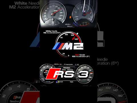 Thumbnail for BMW M2 vs Audi RS3 (both stock) Comparison Speedometer💎 #shorts # #euro #daza #n55 by BMW M2