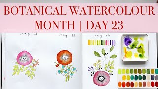 🎉🎉 BOTANICAL Watercolour Month Day 23 | Step by Step Tutorial JUL 2024