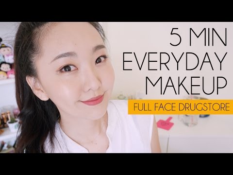 全開架!! 五分鐘快速上班妝容 Full face drugstore everyday makeup  l  Hello Catie
