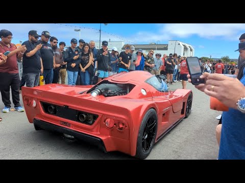 Twin-Turbo SLC Superlite Kit Car entering Exotics on Broadway
