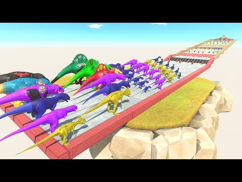 Colored Carnivore Dinosaurs vs Mutant Primates - Wave Challenge | Animal Revolt Battle Simulator