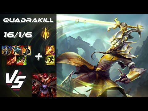 JUNGLE Master Yi vs Shyvana [QUADRAKILL] - NA Grandmaster Patch 25.24