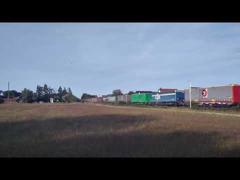 Rastattumleiter: Dieselshuttle SNCF Fret 475128 mit BLSC/CR 193 712 mit KV-Zug in Sessenheim