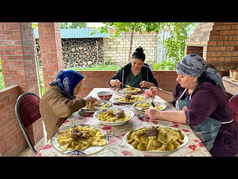 Grandma Cooking Traditional Azerbaijani Khinkali | Delicious Village Recipes!