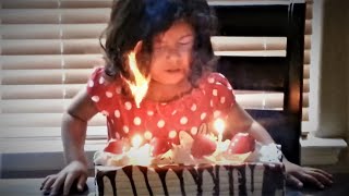 Kids Blowing out Birthday Candles Gone Wrong Funny