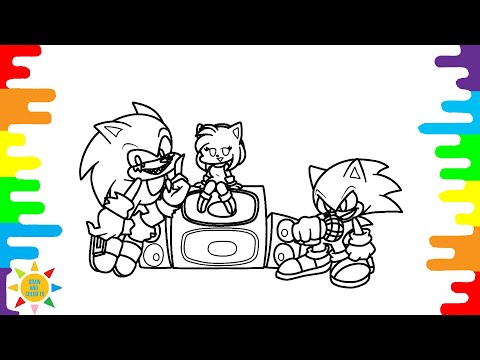 Sonic.Exe Vs Friday Night Funkin Coloring Page | Sonic.Exe Coloring | Different Heaven - Nekozilla