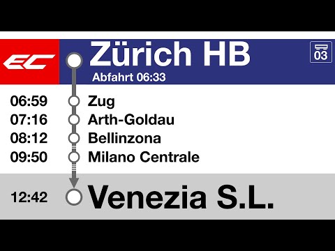 SBB FFS Ansagen/annunci » EuroCity Zürich HB — Venezia S.L. (2022) | SLBahnen
