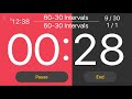 30 x (60 seconds - 30 seconds) intervals by Interval Timer X Workout Timer app