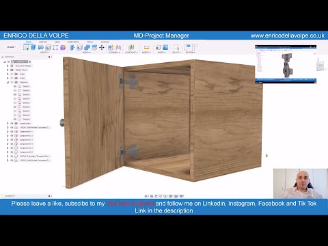 Tutorial Autodesk Fusion360: How to build a Cabinet unit with clip hinges