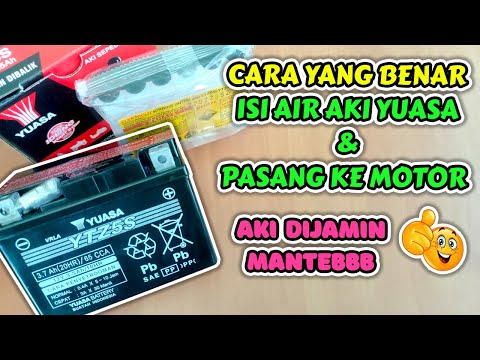Cara Mengisi Cairan Elektrolit Aki Kering Yuasa YTZ5S Dan Memasang Ke Motor Yang Benar