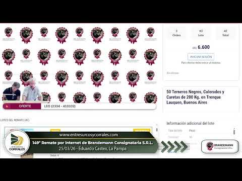25-03-26 - 149º Remate por Internet de Brandemann Consignataria S.R.L. -    Eduardo Castex, La Pampa