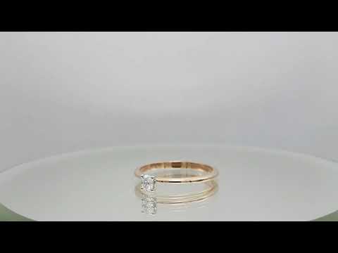 Oval Pırlanta Tektaş Yüzük - 0.15 Karat G Renk 14 Ayar Rose Altın