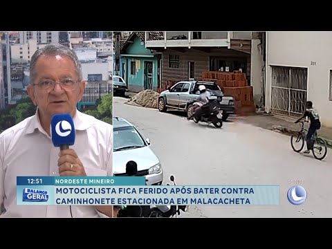 Nordeste Mineiro: Motociclista fica ferido após bater contra caminhonete estacionada em Malacacheta.