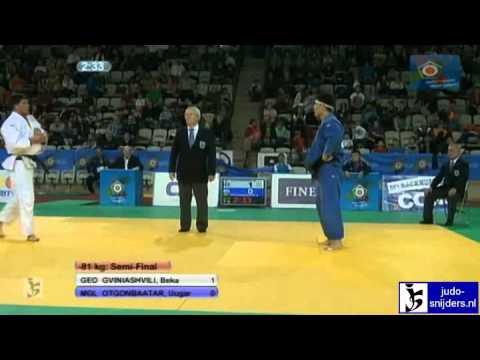Judo 2012 World Cup Prague: Gviniashvili (GEO) - Otgonbaatar (MGL) [-81kg] semi-final