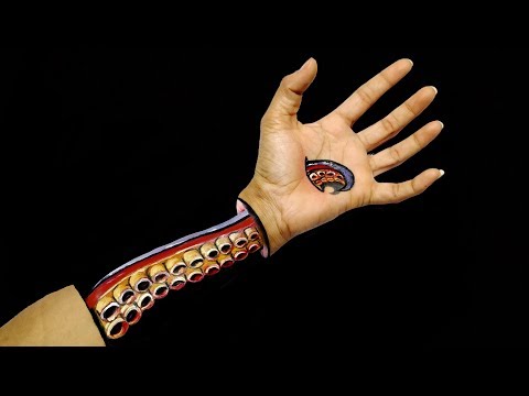 Cool Optical Illusion On Hand | Cool 3d trick art on hand | 3D Octopus hand art - optical illusion