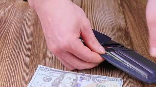 Чоловіче портмоне із зернистої шкіри KARYA 21062 синє