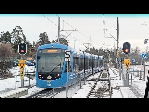 Cab Ride of the Lidingöbanan - Stockholm Tram Route 21 Driver's Eye View.