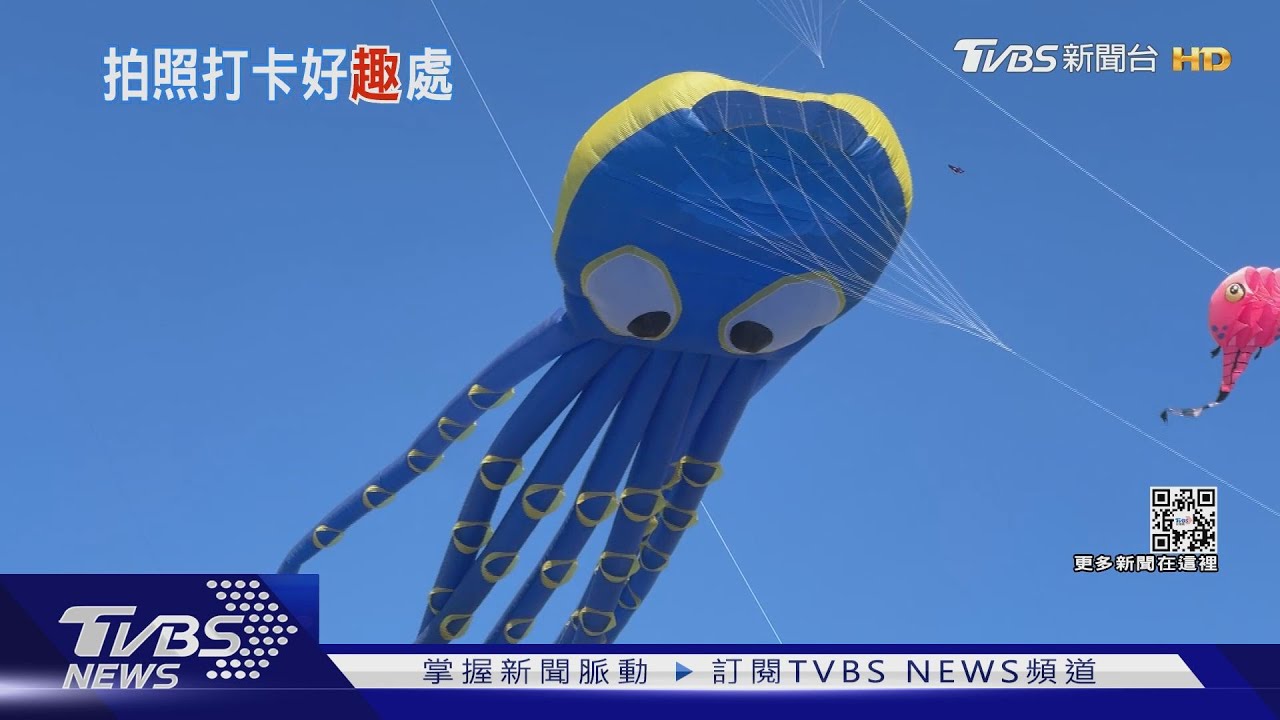旗津風箏節首次登場 天空變海洋30隻鯨、35米章魚搶眼