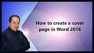 How to create a cover page in Word 2016