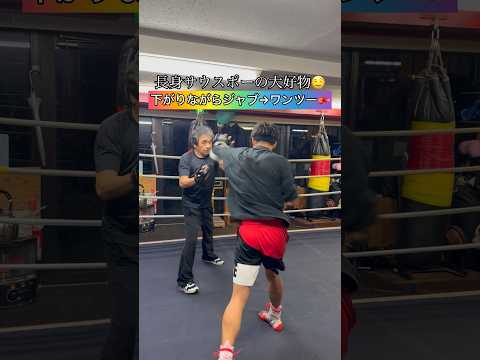 長身サウスポーの大好物🤤【下がりながらジャブ→ワンツー🥊】#ボクシング #キックボクシング #ミット打ち #boxing #格闘技 #サンドバッグ #boxingtraining