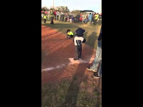 Tiny Baseball Player Busts A Move During Game