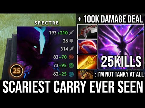 Monster Carry Imba Right Click + 100k Damage Spectre Vs Raid Boss Scepter Bristleback 25Kills DotA 2