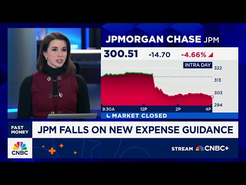 JPMorgan falls on new expense guidance