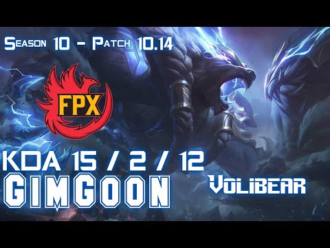 FPX GimGoon VOLIBEAR vs CHO'GATH Top - Patch 10.14 KR Ranked
