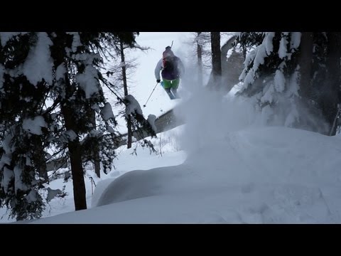 Off-piste skiing Courmayeur Mont-Blanc December 2012 Remi Peschier