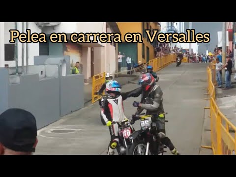 carrera de motos (pelea en carrera en Versalles Colombia)