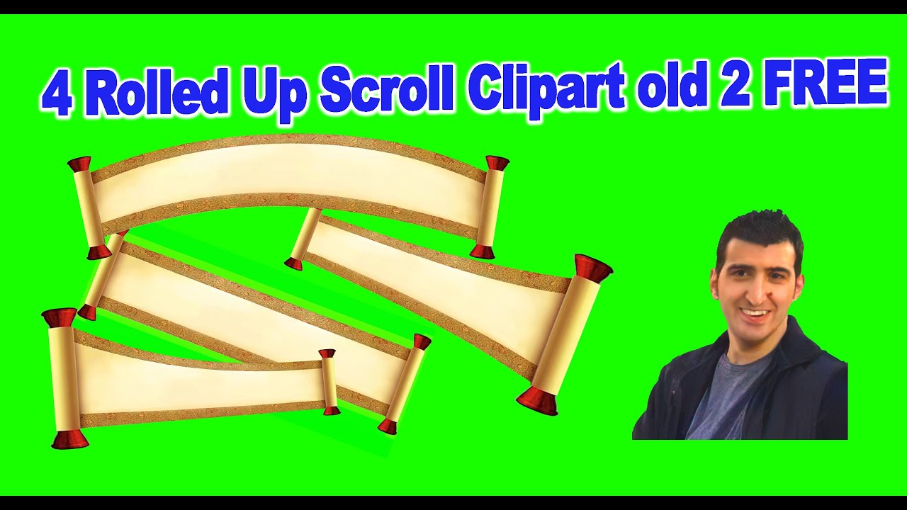 4 Rolled Up Scroll Clipart old 2 FREE